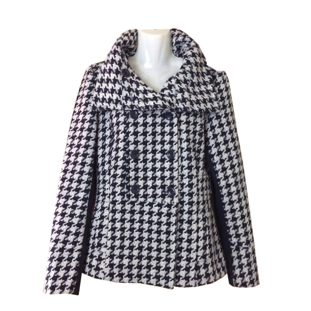 Therapy HoundsTooth Coat Button Small Navy Blue